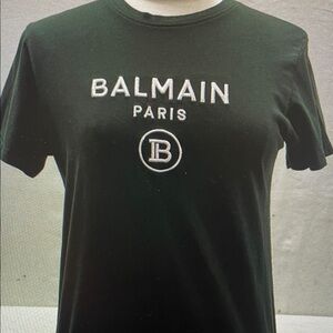 Designer/ Luxury Balmain Tee with White Logo